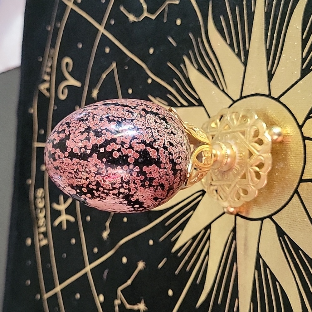 Fireworks Obsidian (aka Red Snowflake Obsidian) - complete with brass stand